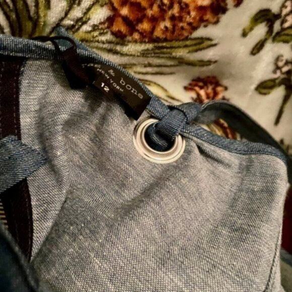 rag & bone Suffolk Chambray Mini Dress Blue 12 - Picture 7 of 11